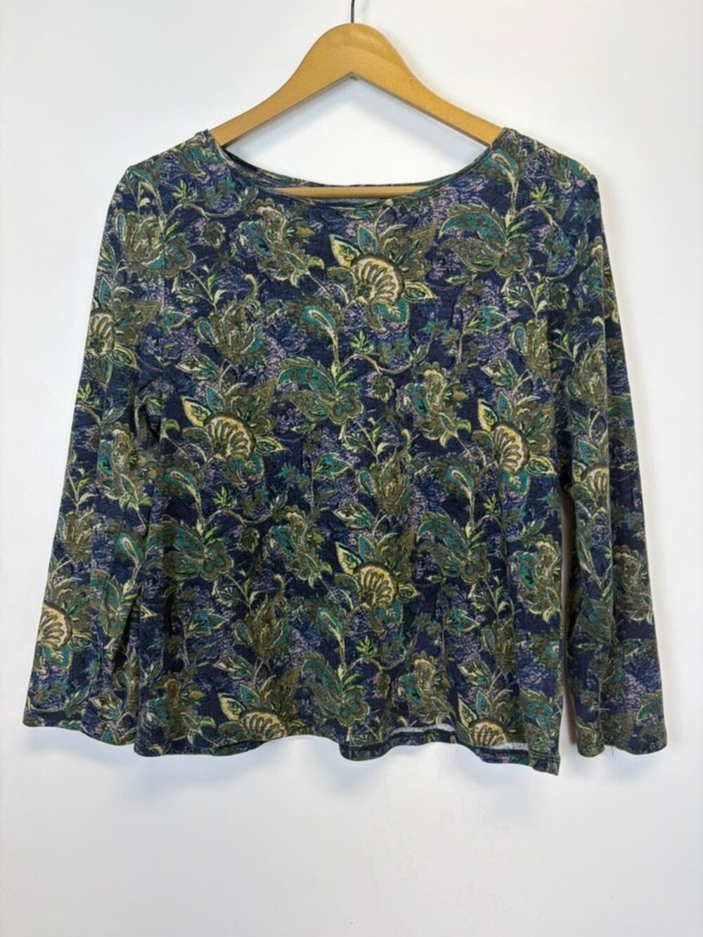 Habitat Clothes to Live In Blue and Green Floral 100% Cotton Top